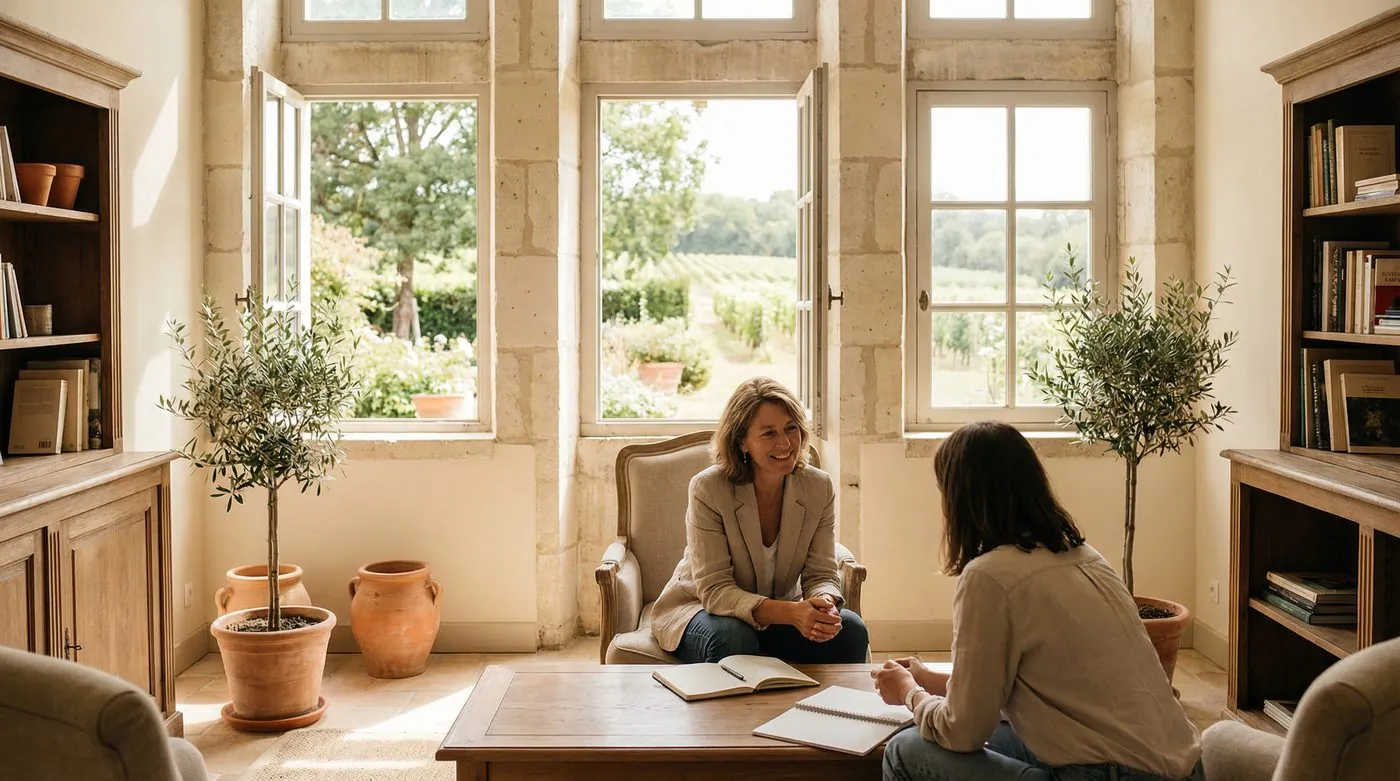 Séance de coaching dans un cadre chaleureux
